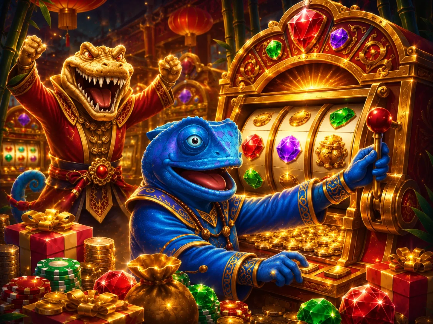 Lucky Slot Gems Beasts Jackpot